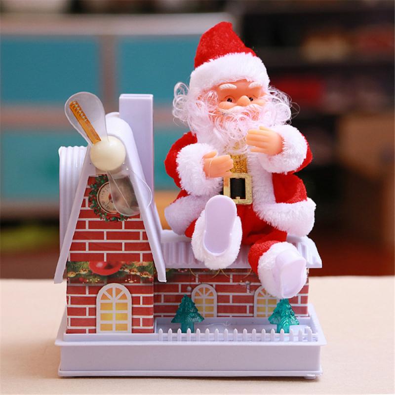 Kerstman Muziek Speelgoed Spinning Kleurrijke Verlichting Windmolen Huis Model Ornamenten Kerstversiering Te Verhogen De Sfeer
