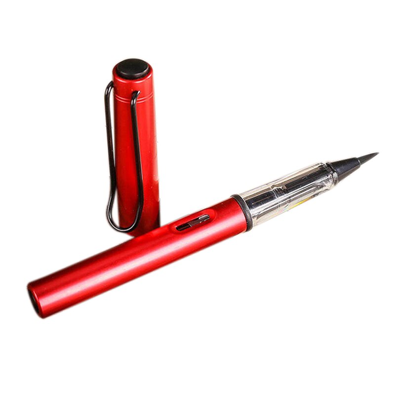 Fountains Style Water Soft Brush Pen Metal Refillable Ink Watercolor Pen For Painting Calligraphy Drawing Art Supplie Kids: Red