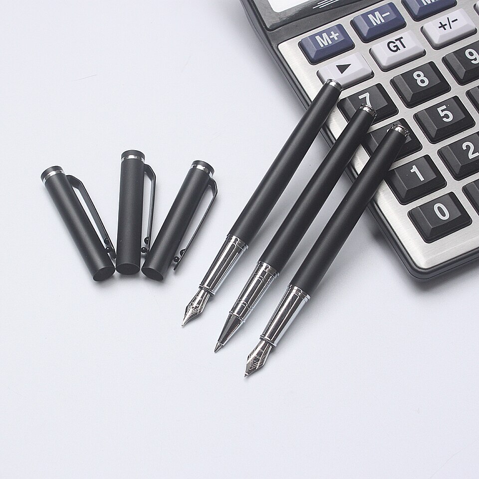 Vulpen/Roller Ball Pen 0.5Mm Klassieke Volledige Matte Black Medium Nib Business Pennen Schrijven Voor kantoor Luxe