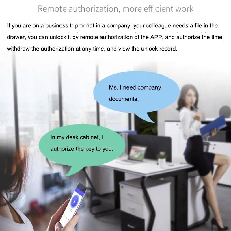 Smart Bluetooth remote control authorized drawer lock without opening lock invisible lock file cabinet lock