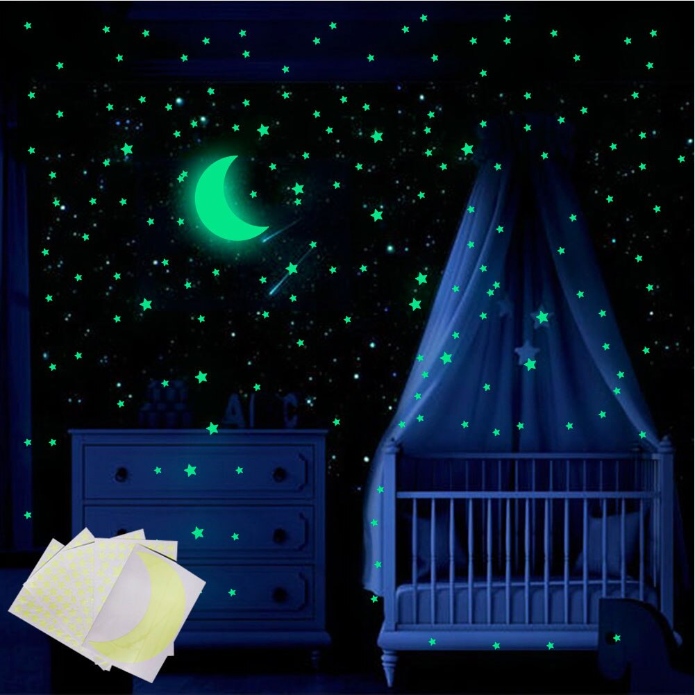 338Pcs Sterren Glow Stickers Lichtgevende Muurstickers Glow In The Dark Decals Voor Kids Baby Kamers Fluorescerende Stickers Thuis decor