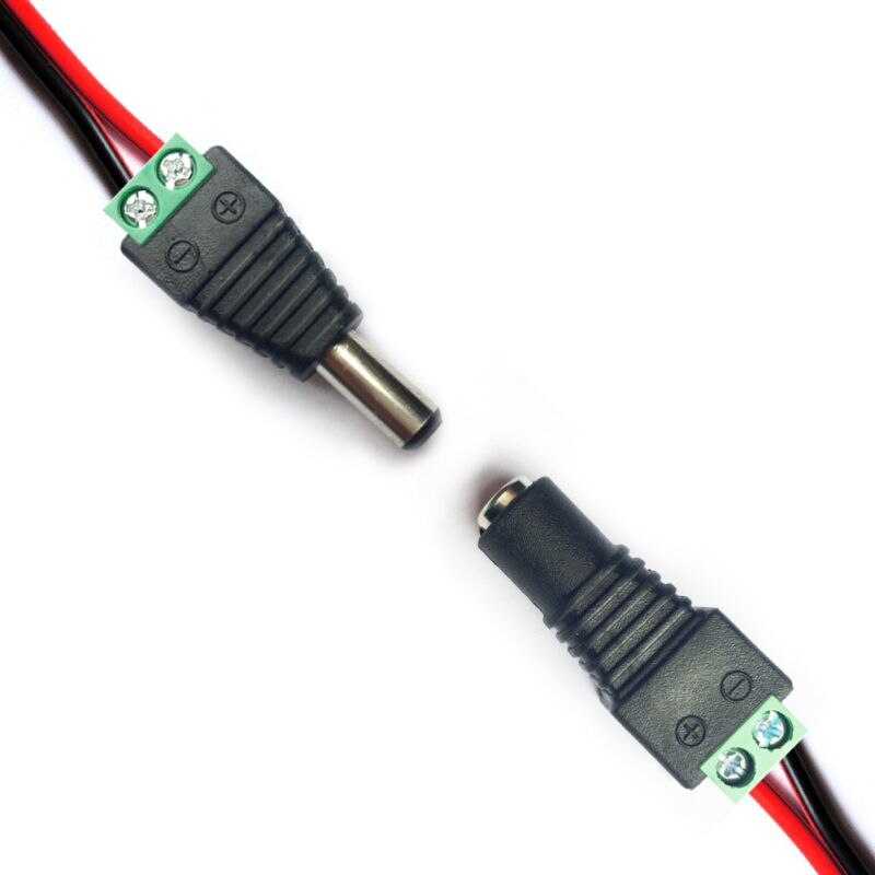 5 Male 5 Female DC Connector Plug 5.5mm X 2.1mm Barrel Power Jack Adapter Connector For TV