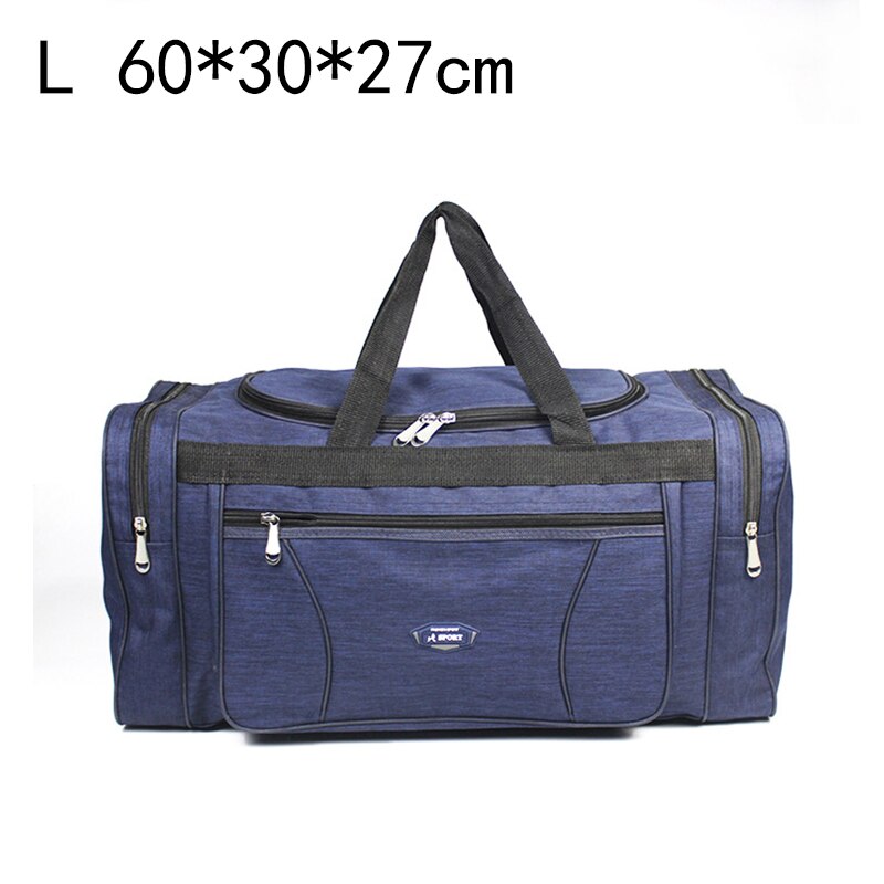 Large Capacity Men&#39;s Travel Bag Trip Women Waterproof Big Duffle Bag Weekend Storage Shoulder Hand Luggage Bags 4 Sizes: L 60x30x27cm Blue