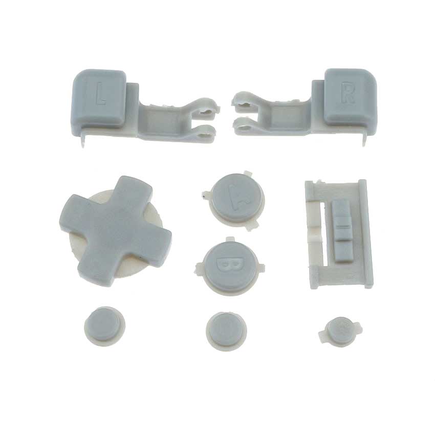 JCD 1 set Multicolore di Plastica Pieno Bottoni Set Per GameBoy Advance SP Power On Off Pulsante per GBA SP R L A B D-Pad Bottoni: D Gray