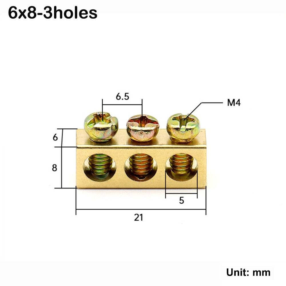 Copper Wire Connector Multi-specification With Hole Screw Brass Connection Row Zero Ground Terminal Electrical: PURPLE