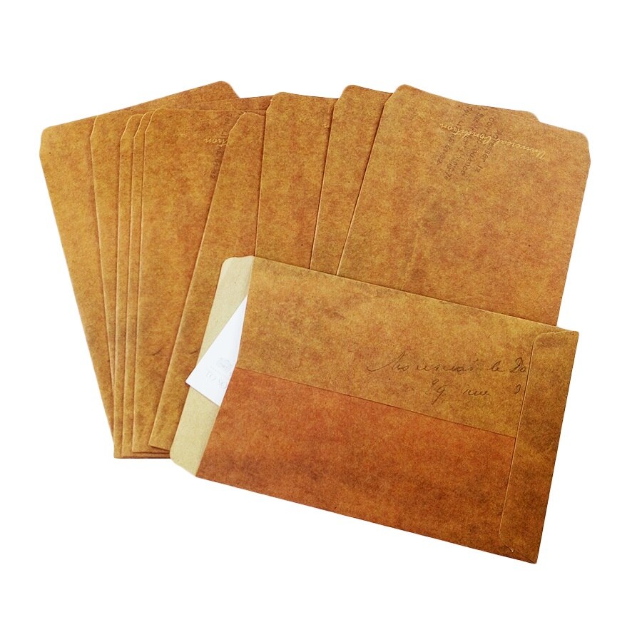 100 Pcs/lot Retro Style Brown Kraft Paper Envelope Postcard Invitation Letter Card Paper Bag Vintage Air Mail Envelope