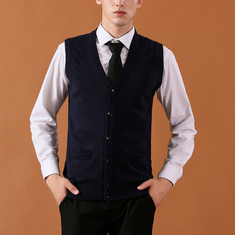 Heren Trui Vest Wol Gebreide Business Mannen – Grandado