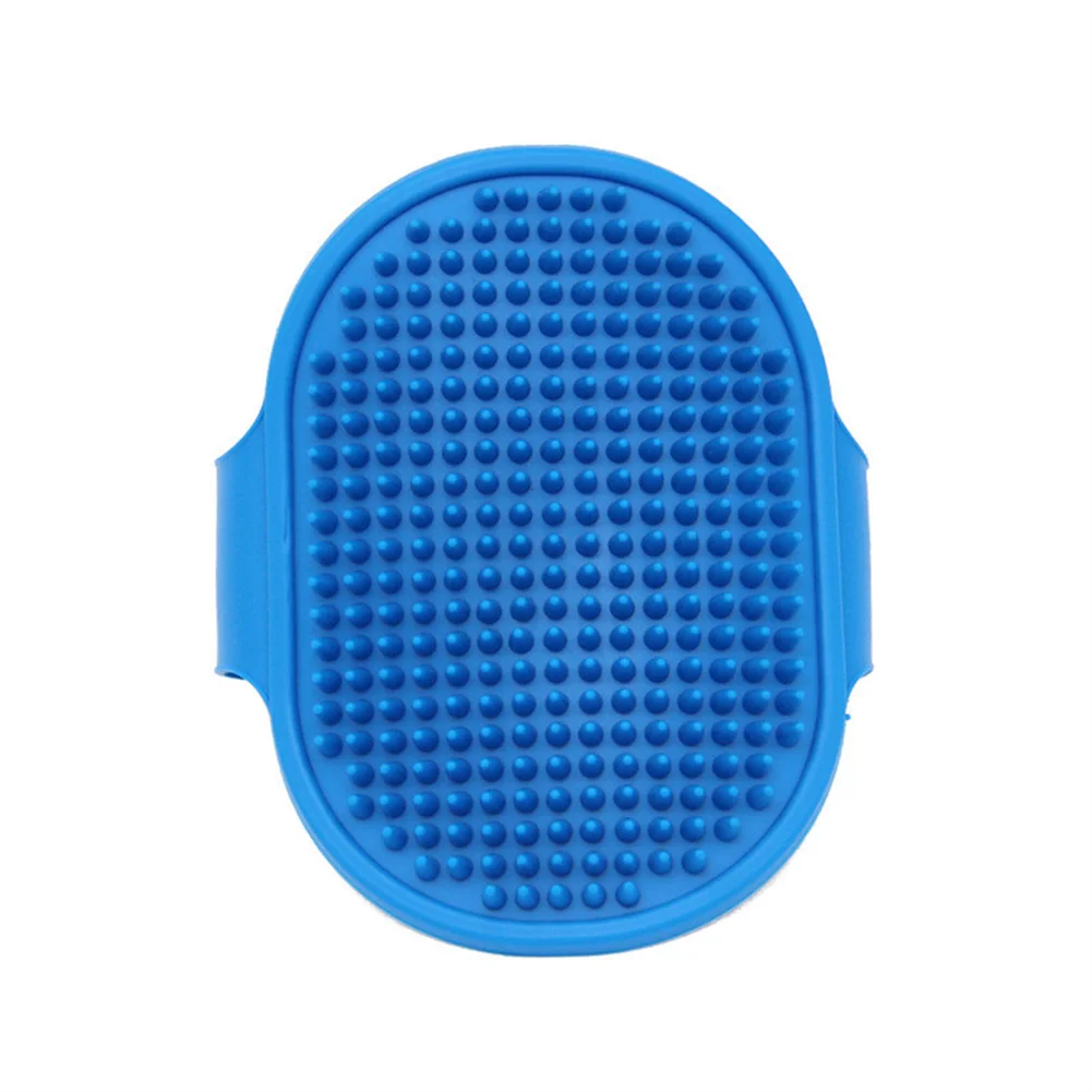 Escova de borracha macia para cães e gatos, pente de silicone para banho de animais de estimação, removedor de pelos, suprimentos para animais de estimação, equipamento de limpeza para lavagem de cães: Azul