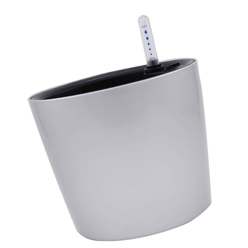 Classico 18cm Diameter Detachable Self Watering Traditional Round Planter Pot Self Watering Planter for Indoor Plants: Silver as described