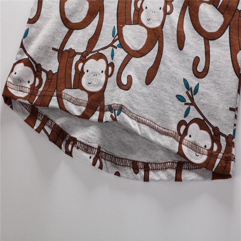 Springen meter Kids t shirts katoen Lange mouw met leuke dieren gedrukt t-shirts voor baby boy luiaard kinderen kleding baby tops