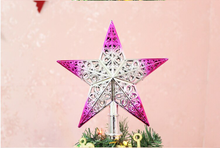 Kerstboom Top Sparkling Star Hollow-Out Opknoping Thuis Plastic Decor Festival Ornament Diy Decoratie Vele Kleuren Beschikbaar
