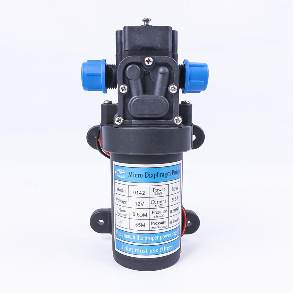 DC 12V 80W 130PSI 5.5L/Min Electric Diaphragm Pump Self-Priming Booster Home Garden Return Control Car Wash: Default Title
