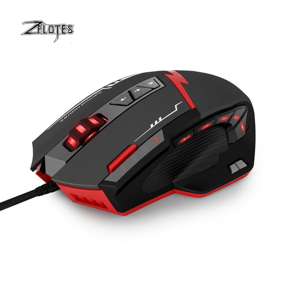 Zelotes C15 computer mouse hand game Gaming Mouse 7000 DPI 13 Programmable Buttons Weight Tuning Cartri gaming mouse