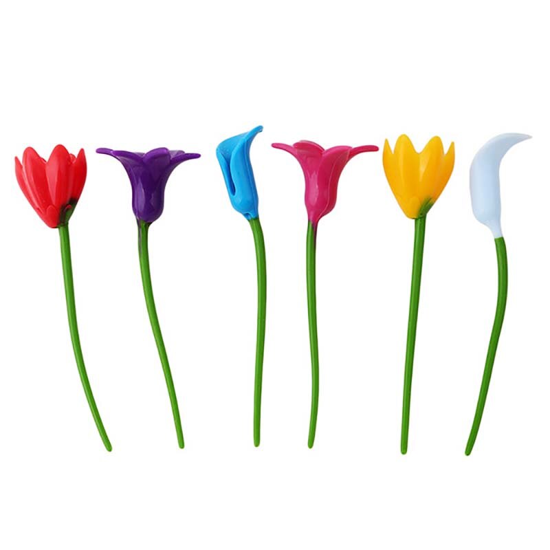 6 sztuk etykieta silikonowa kwiaty kieliszek robić wina znacznik impreza dedykowane szkło puchar Recognizer narzędzia robić lampka robić wina (losowo)