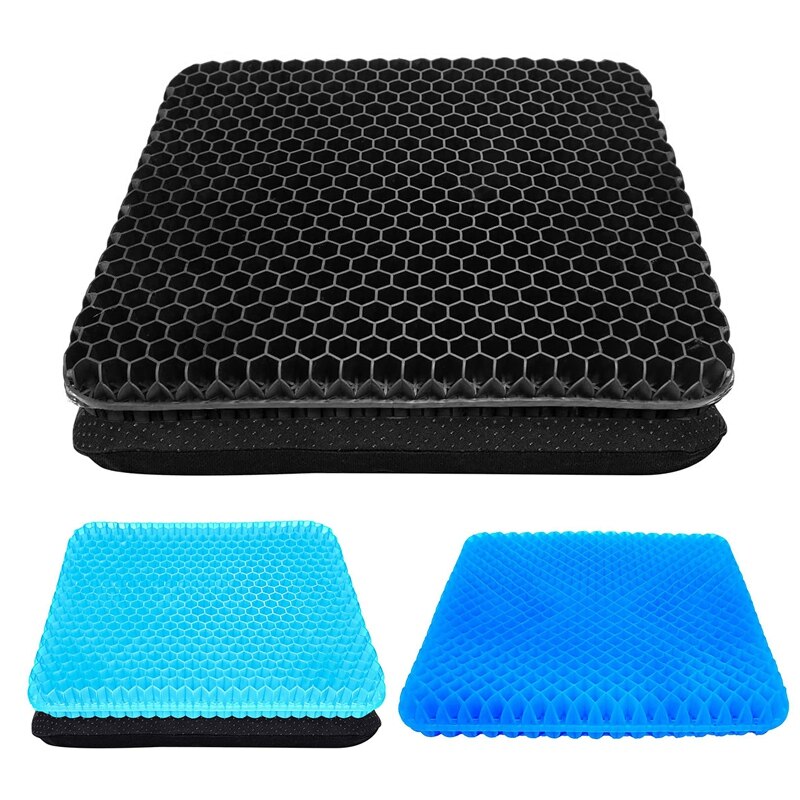 Cojín ortopédico de Gel para asiento, funda de tela antideslizante, transpirable, para silla y coche