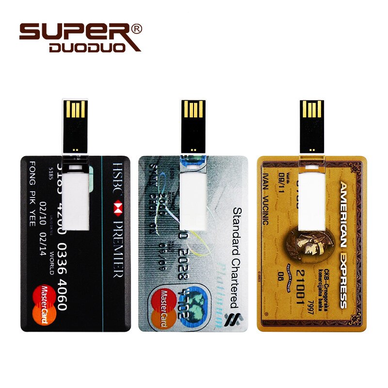 Carta di credito Master carte di credito visa American Express USB Flash Drive pen Drive 64GB 32G 8G 16G usb banca scheda di Memoria Spiedi drive pen