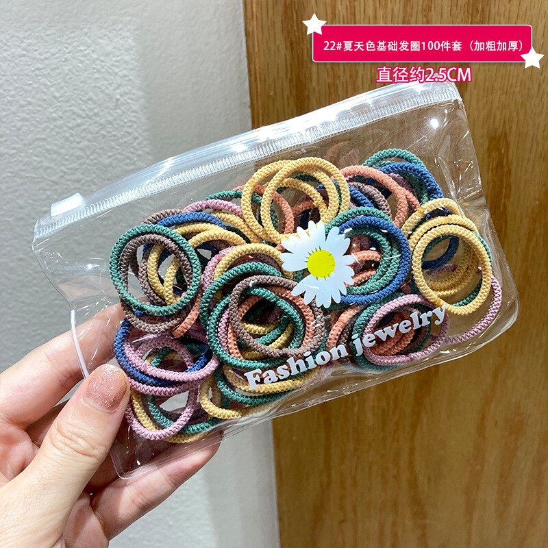 Bandes de cheveux pour bébés, 100 pièces, attaches colorées pour enfants, couvre-chef élastiques, accessoires pour filles: Liangge chun 100 PCS