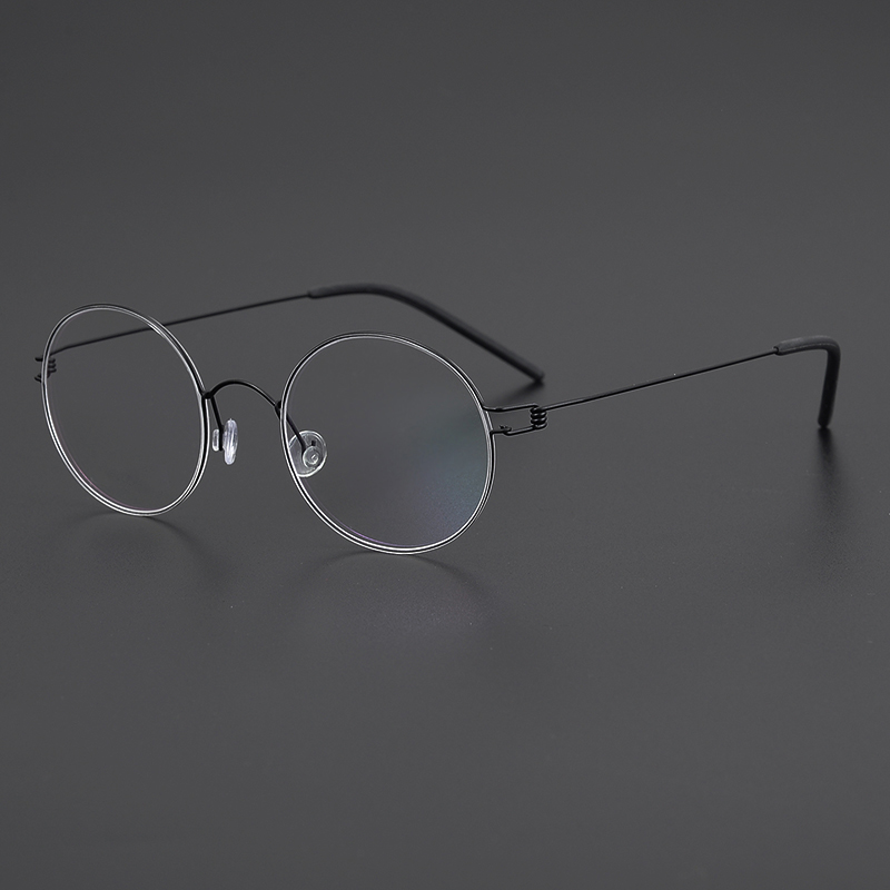 danesa, montura de gafas redonda pequeña sin tornillos para hombres y mujeres, gafas de titanio, monturas de borde de aire, gafas ultraligeras: Verde