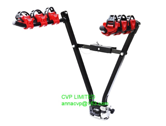 car/vehicle bike rack, 3 bike auto truck trailer hitch rack fold-up hitch mount bicycle rear carrier tow ball mount