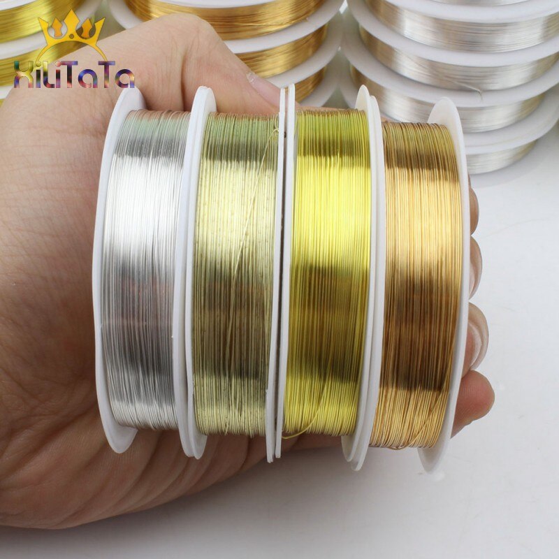 Fil de cuivre 0.3mm 0.4mm 0.5mm 0.6mm a+++, cordon de perles sans décoloration pour la fabrication de bijoux, accessoires de bracelet, longue durée