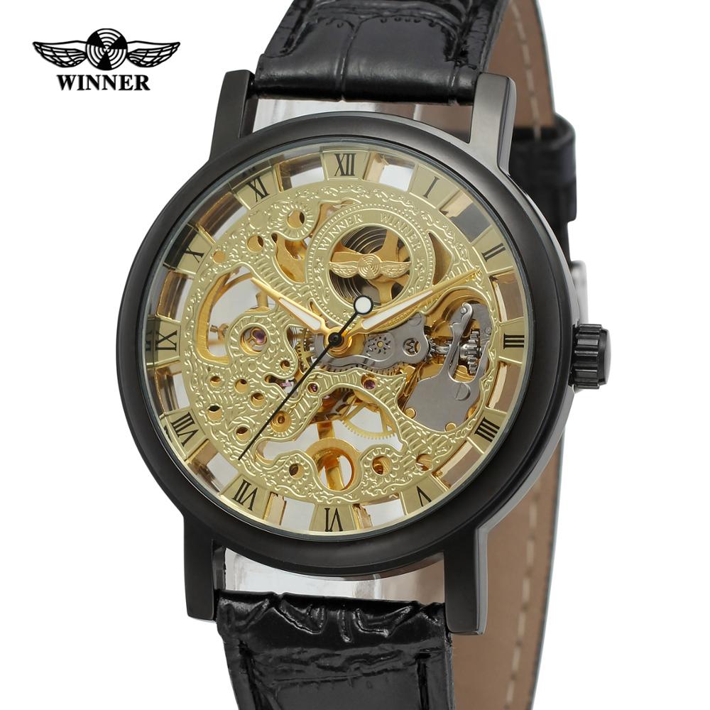 Forsining Automatic Mechanical Watch Luminous Three Eyes Six Needles Skeleton Top Brand Luxury Male Wrist Watch Wrist Clock: w-02-black gold