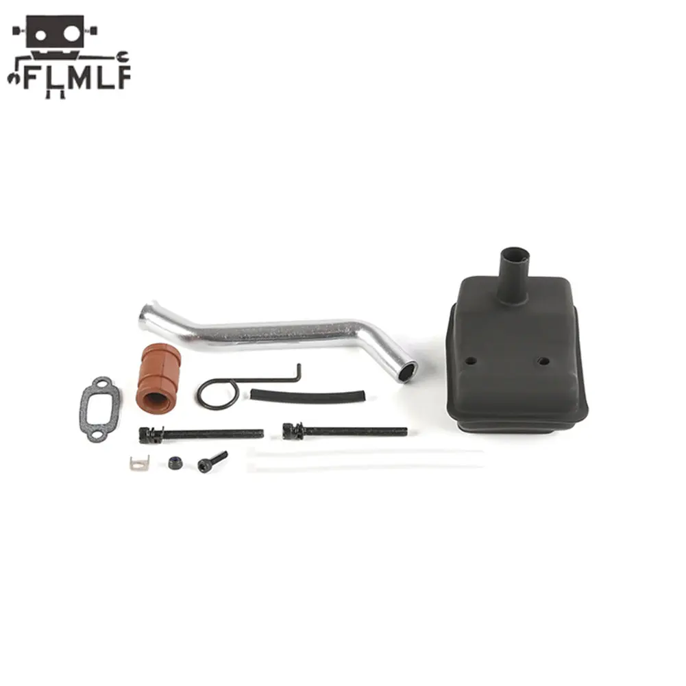 FLMLF Kit de caja de silencio de escape para motor Rc de 23CC ~ 36CC para 1/5 Hpi Rofun Km Rovan Baja Losi 5ive-T DBXL FG GoPed Redcat