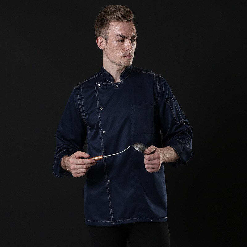 Veste De Cuisine Professionnelle Pour Hommes - Manches Longues Résistantes à La Chaleur - Pour Chefs, Restauration, Hôtellerie