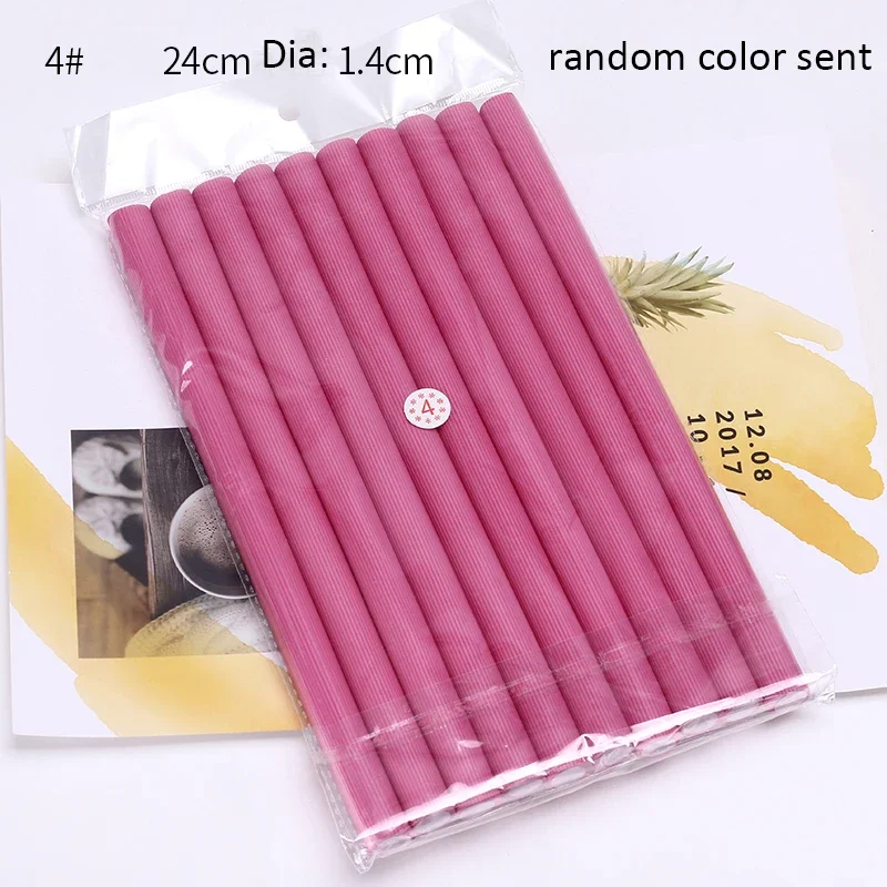 10pcs Flexible Hair Curling Rod Heatless Hair Curler Makers Soft Foam Bendy Twist Curls Flexi Rollers Hair Styling Curling Tool: GRAY