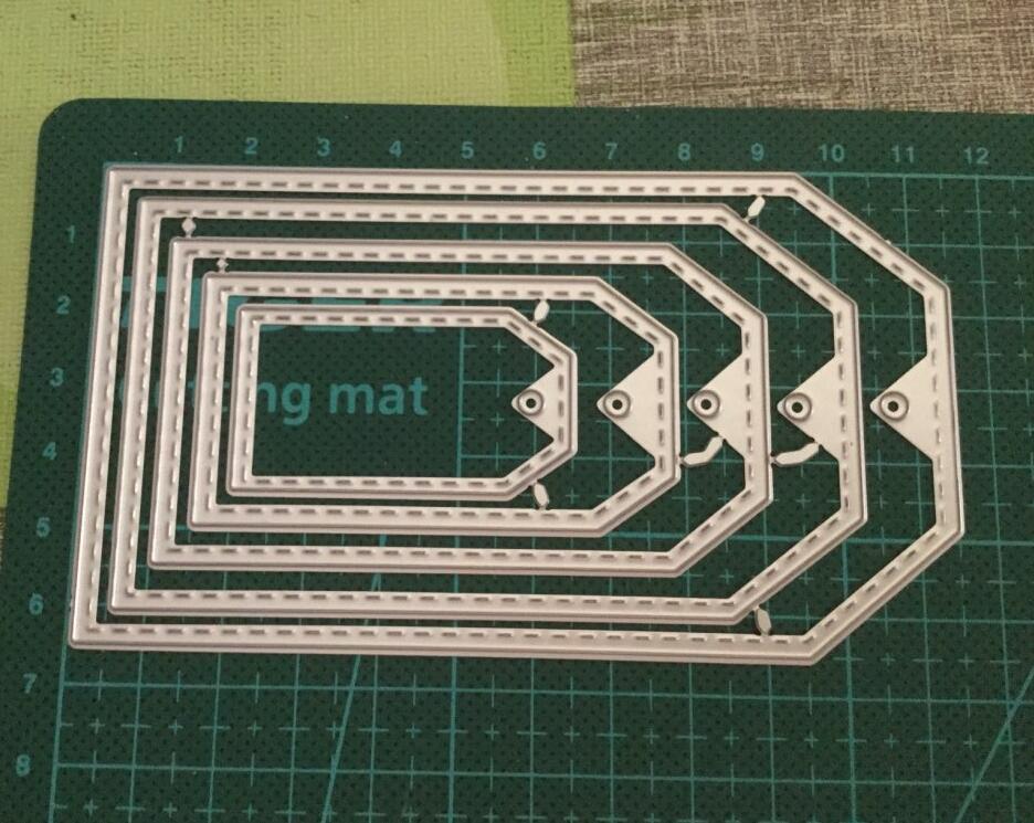 5 Pcs Tag Frames Metalen Stansmessen Stencils Voor Diy Scrapbooking Embossing Papier Wedding Kaarten Die Cuts Fotoalbum Maken craft