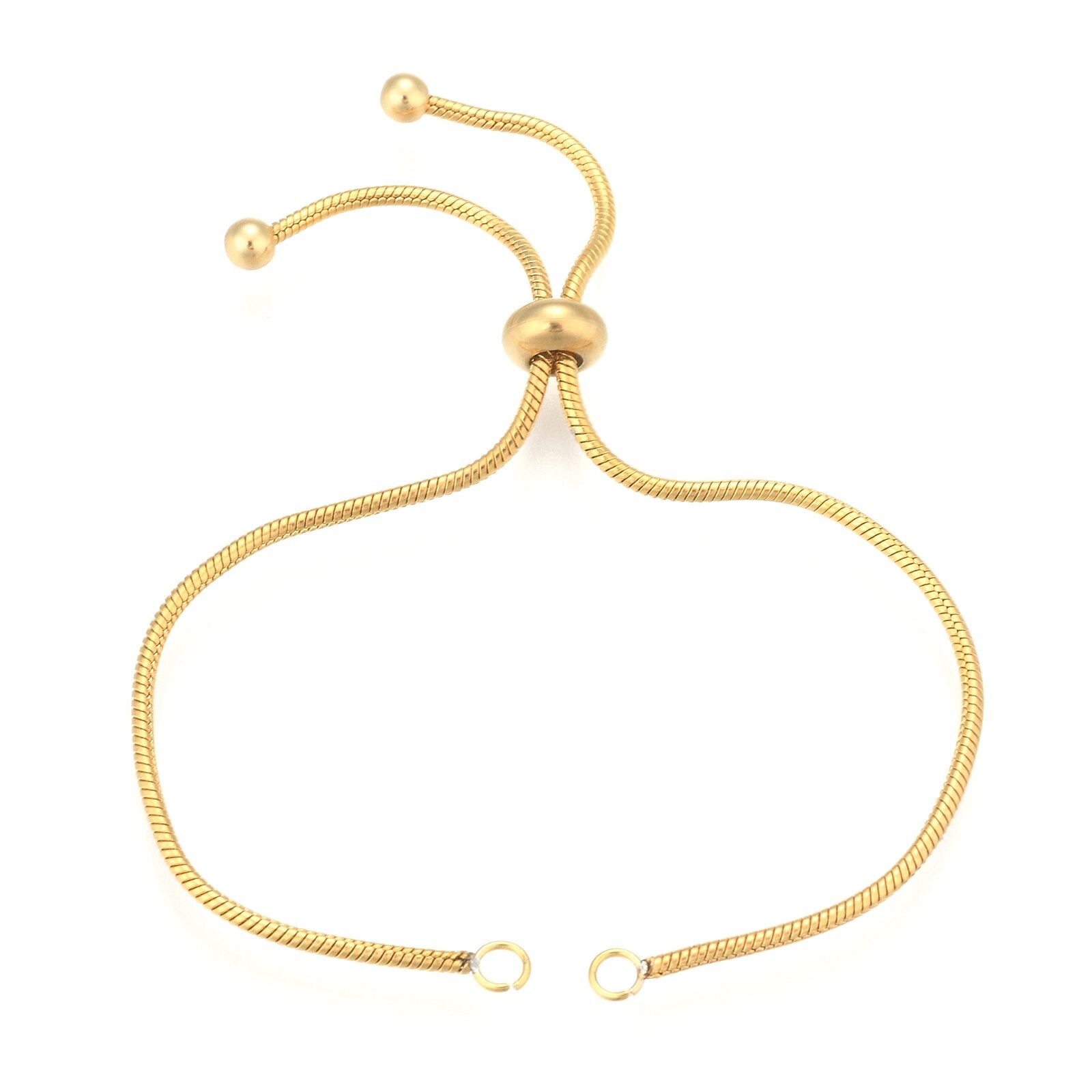 Pandahall 10Pcs 230Mm Verstelbare 304 Roestvrij Armband Maken Slider Armbanden Voor Vrouwen Diy Sieraden Charm Armbanden Maken: Type 2-Golden