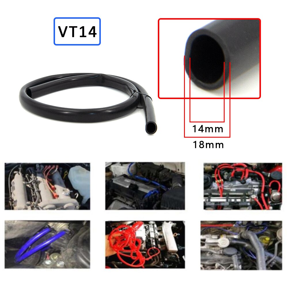 Manguera de tubo de vacío de silicona de 2M de longitud, tubo de silicona de 3MM, 4MM, 6MM, 8MM, 10MM, 12MM, 14MM, 16MM, piezas de automóvil azules universales
