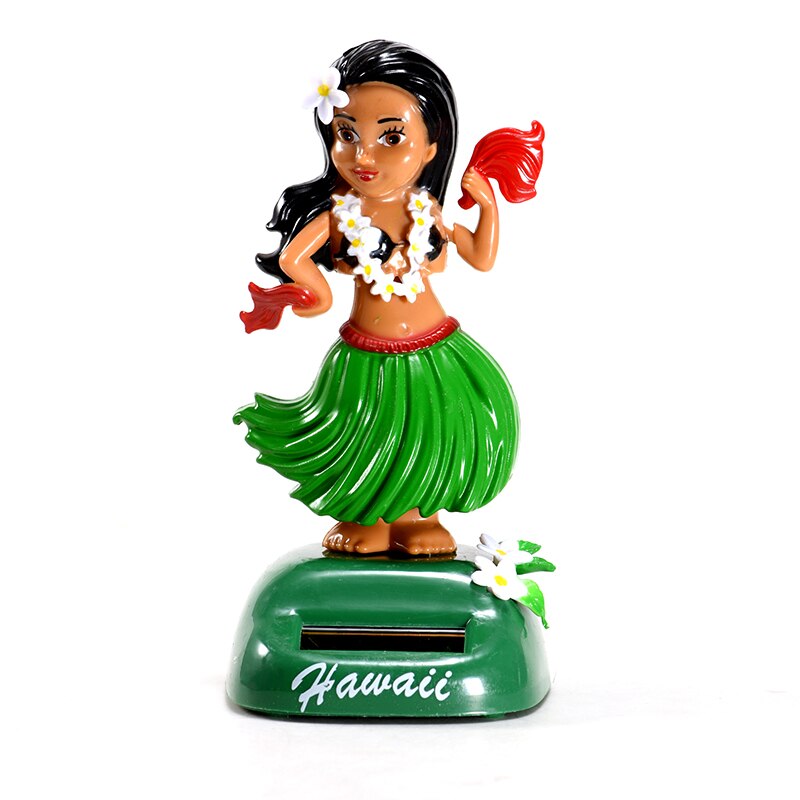 Midsommer stil bilindretning sol auto hula pige legetøj hawaii assessoires interiør til kvinder forruden: Grøn 01