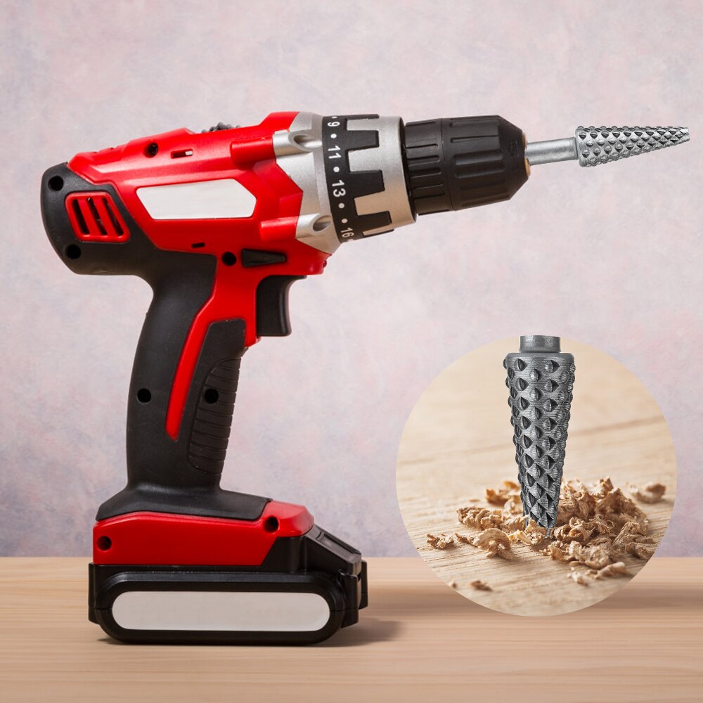 5Pcs Rasp File Drill Bits Rasp Set Drill Grinder Drill Rasp For Woodworking Carving Tool 1/4" Round Shank Rotary Burr Set Bits