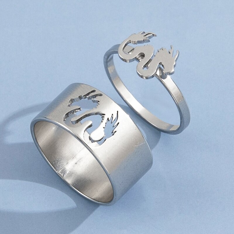 Anillos de acero inoxidable para mujeres, hombres y parejas, a juego, mejores amigas, conjunto de anillos de promesa a la , joyería para el pulgar para chicas adolescentes