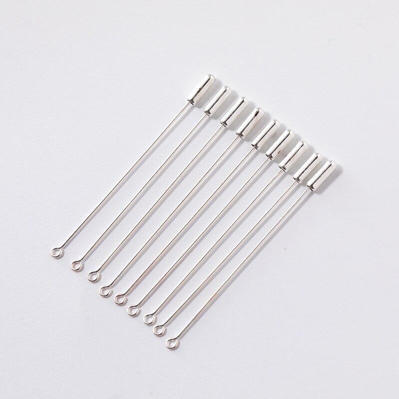 10 pièces 5cm cylindre colle sur tampon revers bâton broche embrayage boutonnière broche acier inoxydable broches bijoux: Lavande