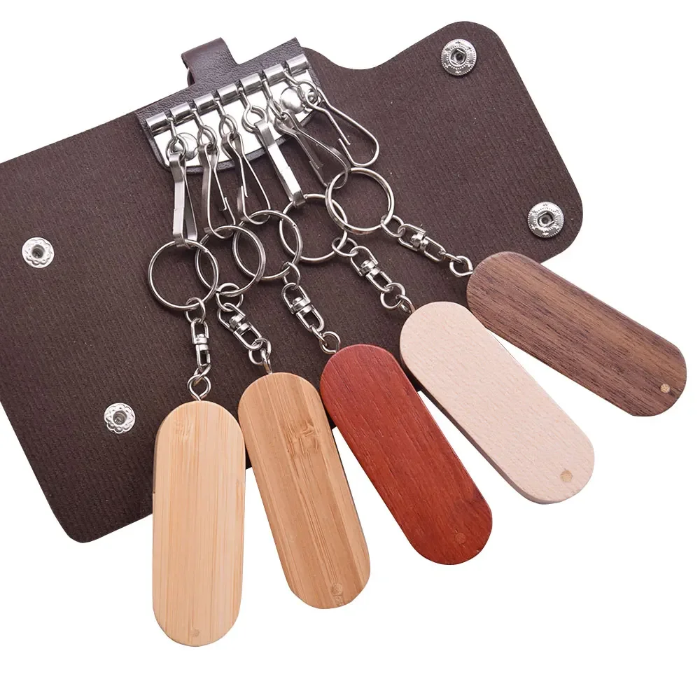 Roterbar usb-minnepinne i tre 4gb 16gb 32gb 64gb u-disk med metallnøkkelring 1 stk. gratis tilpasset logo