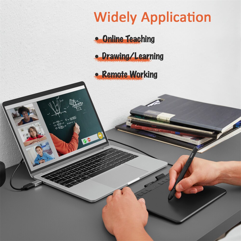 UGEE S640 Graphic Tablet 6 inch Digital Tablets Battery-free Stylus Support Android Windows Mac for Drawing Online Teaching