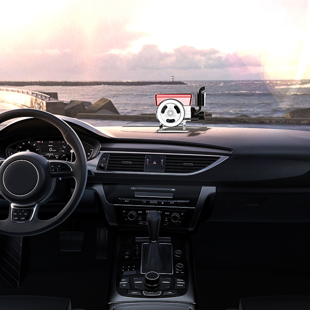 Autodiffuser op zonne-energie, luchtreiniger met gesimuleerde motor, roterende automatische aromatherapie luchtreiniger op zonne-energie