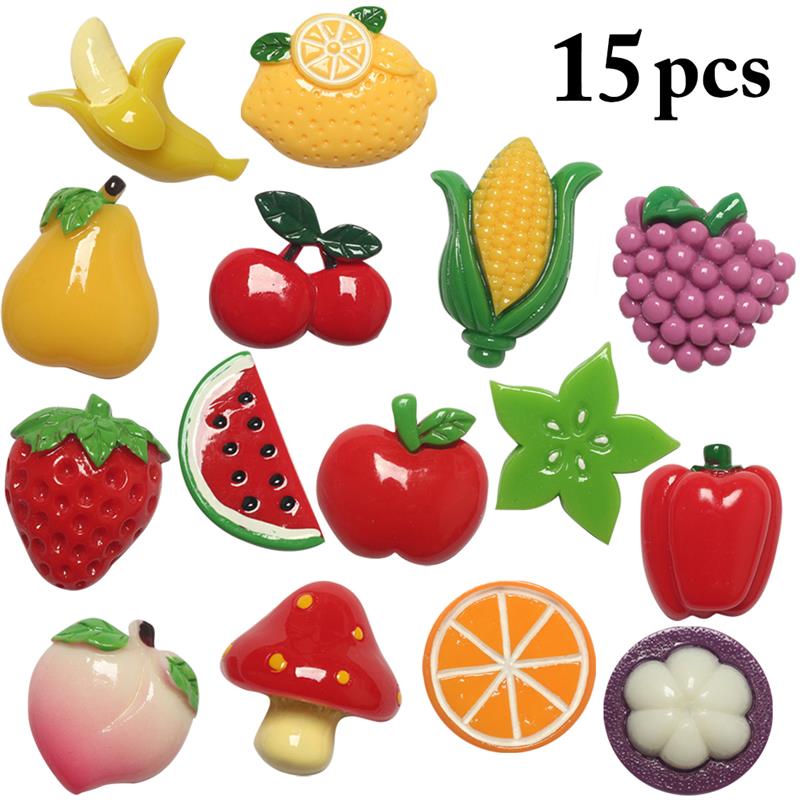 15Pcs Koelkast Magneet Leuke Groenten & Fruit Koelkast Magneet Board Magneet