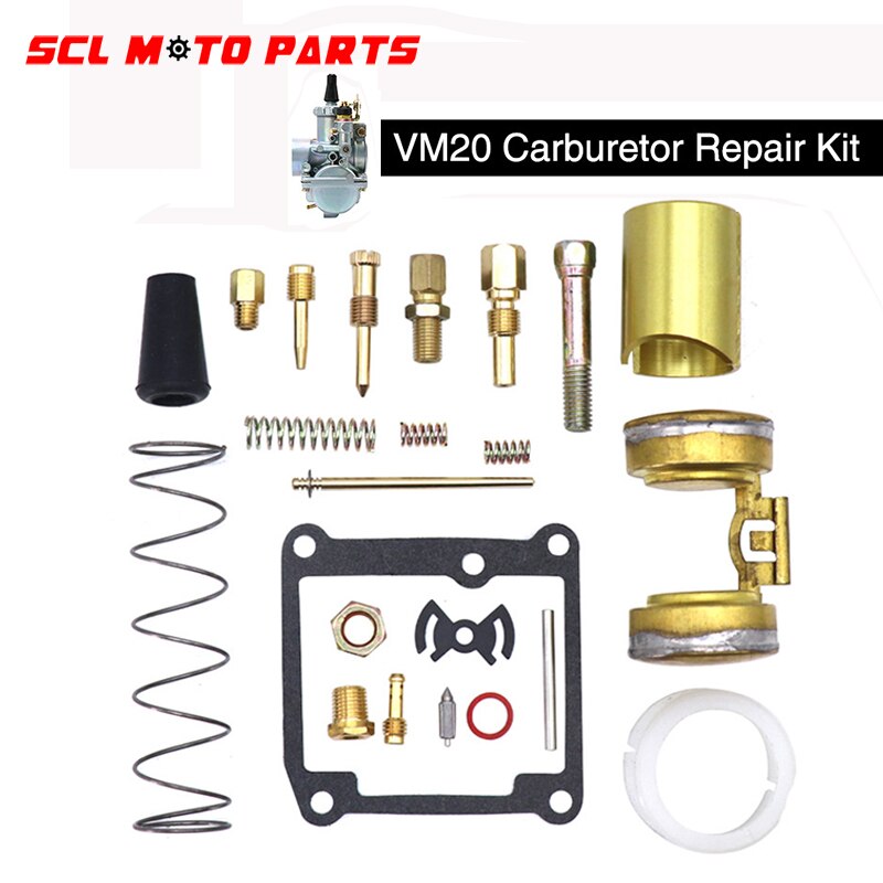 Kit de reparación de carburador de ALconstar-VM20 para Mikuni VM20, herramientas de reparación de carburador de motocicleta con chorros de repuesto