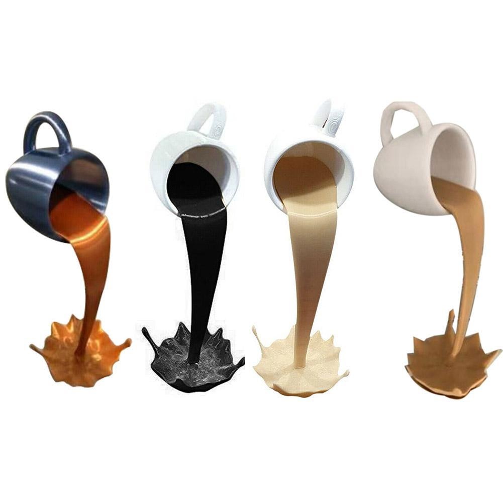 Koffiekopje Decoratie Drijvende Cup Sculptuur Gieten Vloeibare Koffie Mok Art Decor Huis Keuken Decoratie