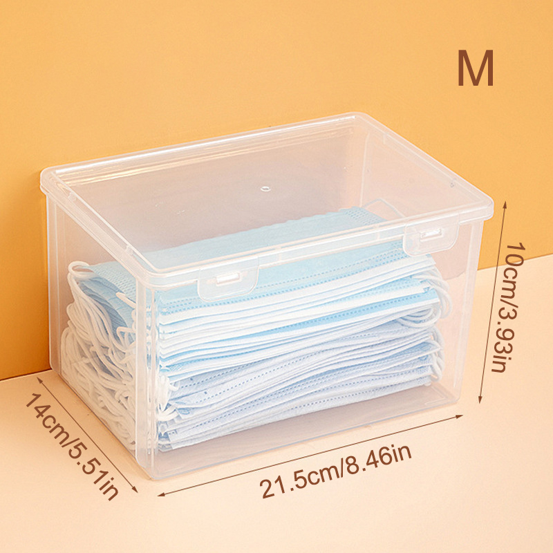 1 boîte de rangement de bureau de grande capacité, boîte à clapet empilable, adaptée à la salle de bain, à la cuisine, au bureau, boîte de rangement transparente: MULTI