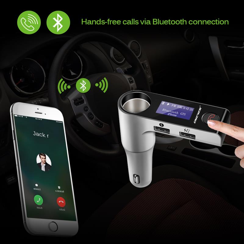 G7S Bluetooth Car Charger Sigarettenaansteker Muziekspeler Fm-zender Modulator Carkit Met 3.1A Dual Usb Aankomst