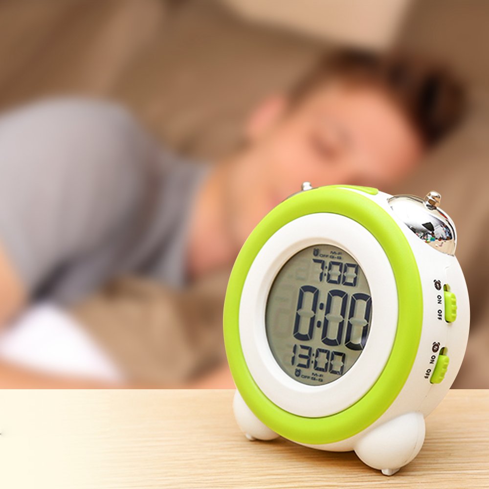 LUDA-Digital Alarm Clock With Nightlight,2 Alarms,Optional Weekday Mode, Snooze Fuction,Super Loud For Kids and Heavy Sleepers