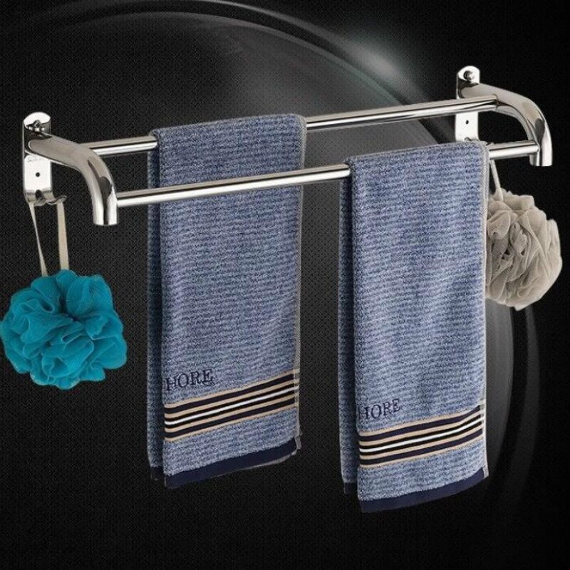 Punch-Gratis Naadloze Handdoekenrek 304 Roestvrij Staal Handdoek Rek Staaf Badkamer Haak Badkamer Plank Badkamer Handdoek Bar g8108