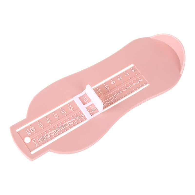 Babysko børn børn fod skostørrelse måle værktøj spædbarn enhed lineal kit 6-20cm: Lyserød