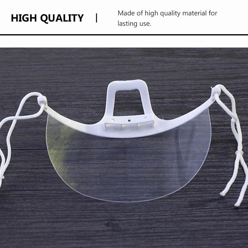 10Pcs Transparant Sanitaire Mond Masker Plastic Mond Schild Open Masker Voor Restaurant Hotel Schoonheidssalon (Wit)