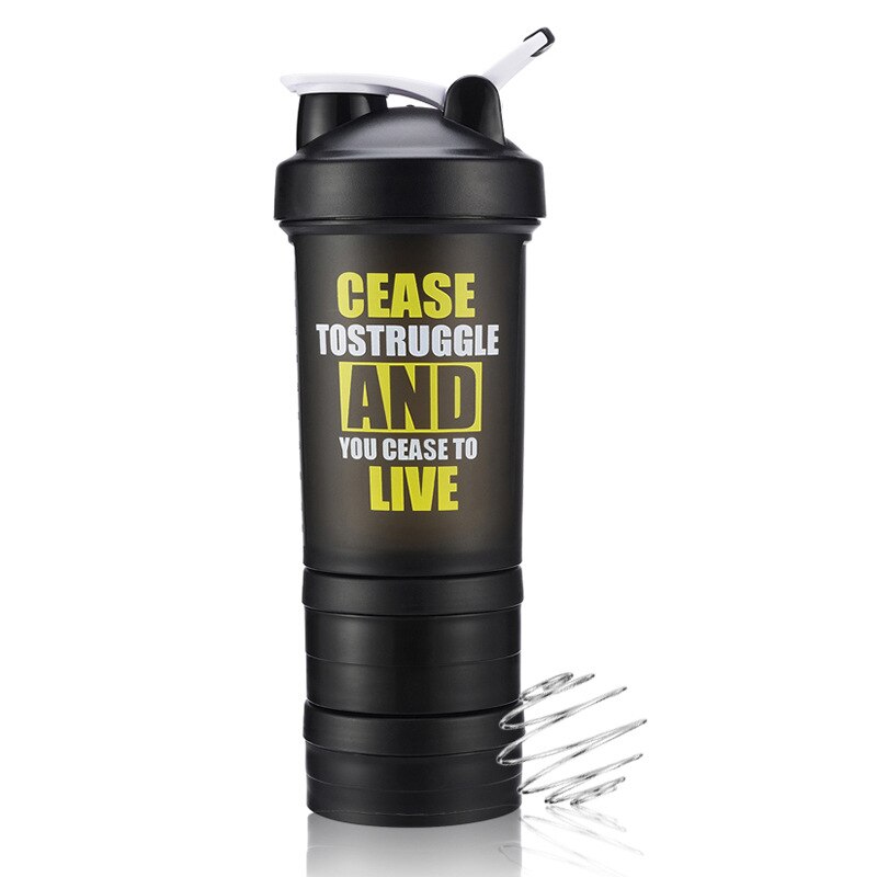 Lanke Eiwit Shaker Fles Met Roeren Bal Voor Sport, Draagbare Sport Water Fles Mengen Wei-eiwit Bpa Gratis, 650/450Ml