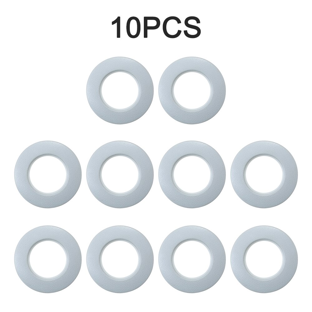 10pcs Curtain Grommet Top Rings Home Decoration Curtain Accessories Plastic Rings Eyelets for Curtains Grommet Top: Light Grey