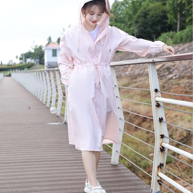 Women Waterproof Raincoat Hoodie Outdoor Running Tourist Raincoat Rain Gear Rain Protection Chubasquero Mujer Women Coat